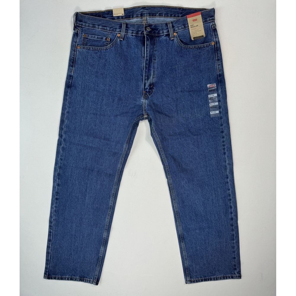 Levis 505 Regular Fit Jeans Mens 40x30 NWT Medium Wash Denim Straight Leg 00505